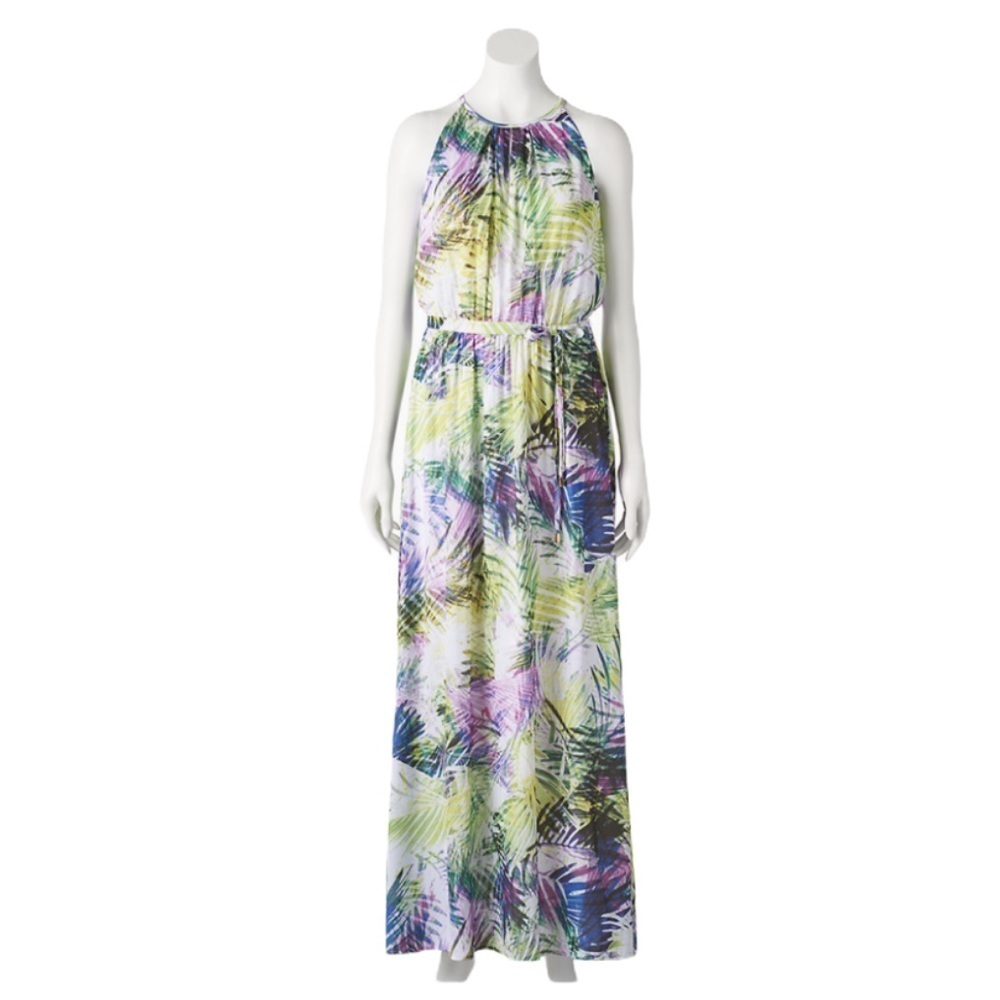JENNIFER LOPEZ Tropical Maxi Dress M NWT
